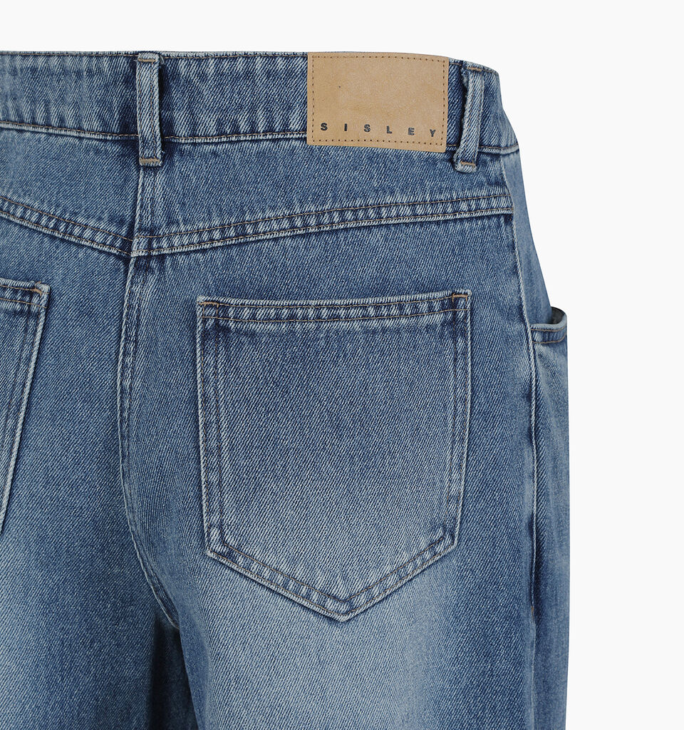Blue frayed jeans  - sisley k jeans regular - Blue | Sisley K image number 4